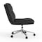 Flash Furniture Chloe Mid-Back Black Padded LeatherSoft Armless Chair w/Wheels, Swivel Function, and Chrome Frame CH-232174-1-BK-GG - alternate 10